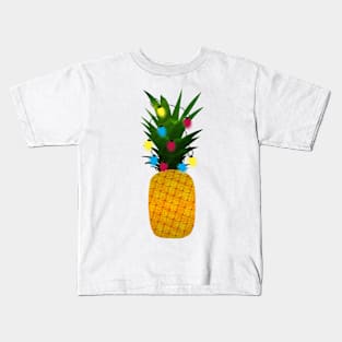 Christmas Lights on Pineapple Kids T-Shirt